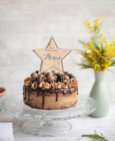 Cake Topper Personalizado Nombre Estrellitas